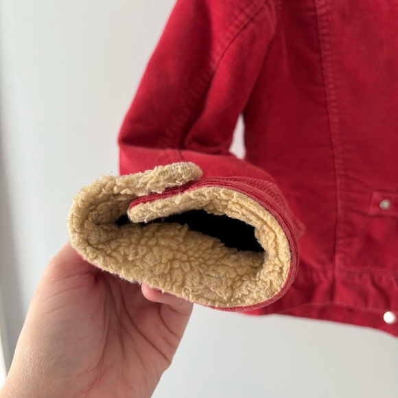Levi’s Vintage Red Corduroy Sherpa Lined Jacket Button-Up Collar Heavy Y2K - Picture 6 of 7